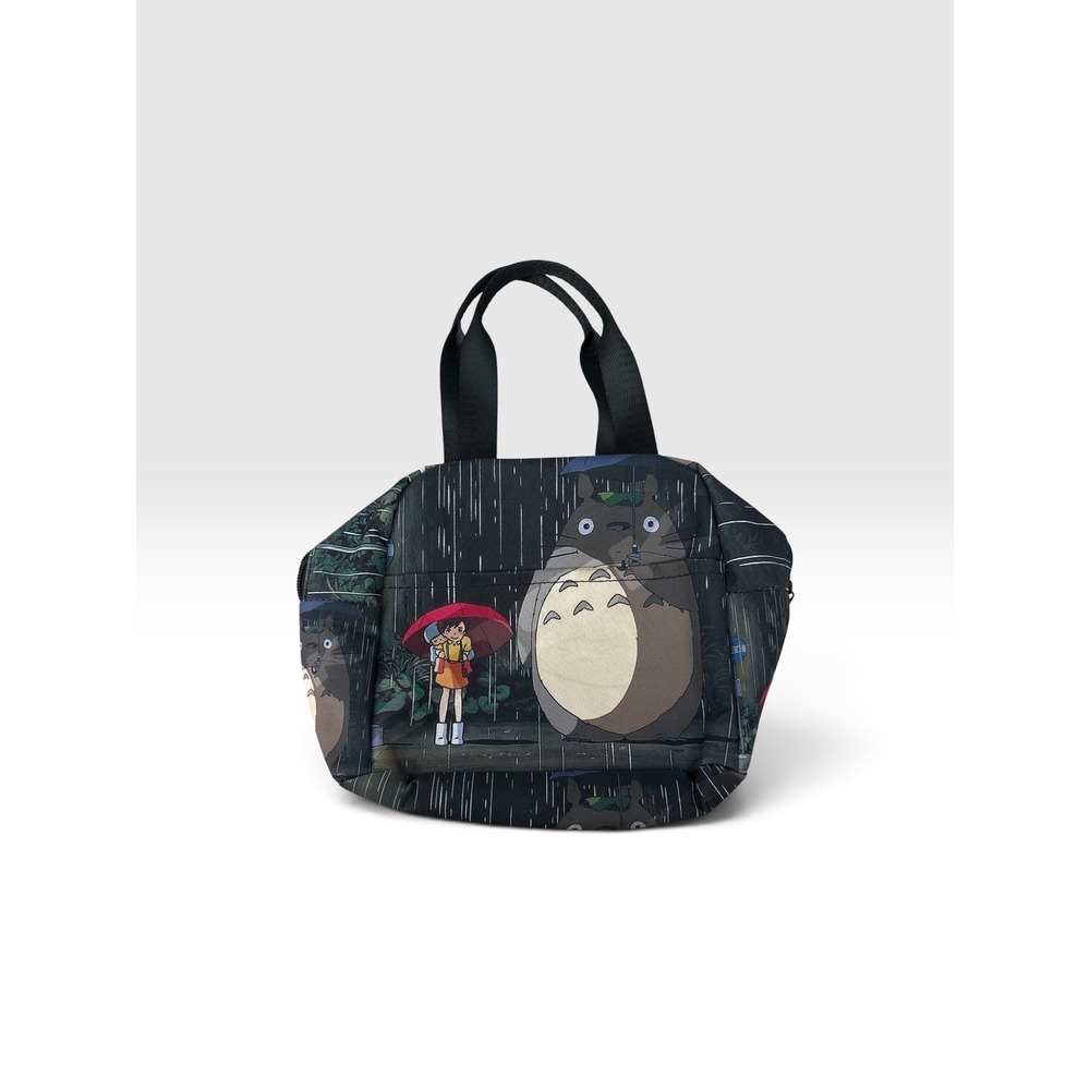 Studio Ghibli My Neighbor Totoro Insulated Lunch Bag Rainy Bus Stop Scene Black